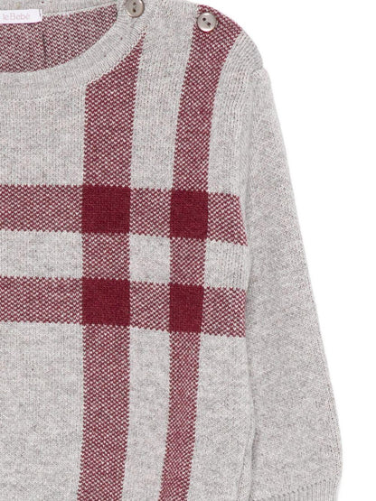 le bebe' maglioncino girocollo con contrasti di colore LBB5149GR LE BEBE'