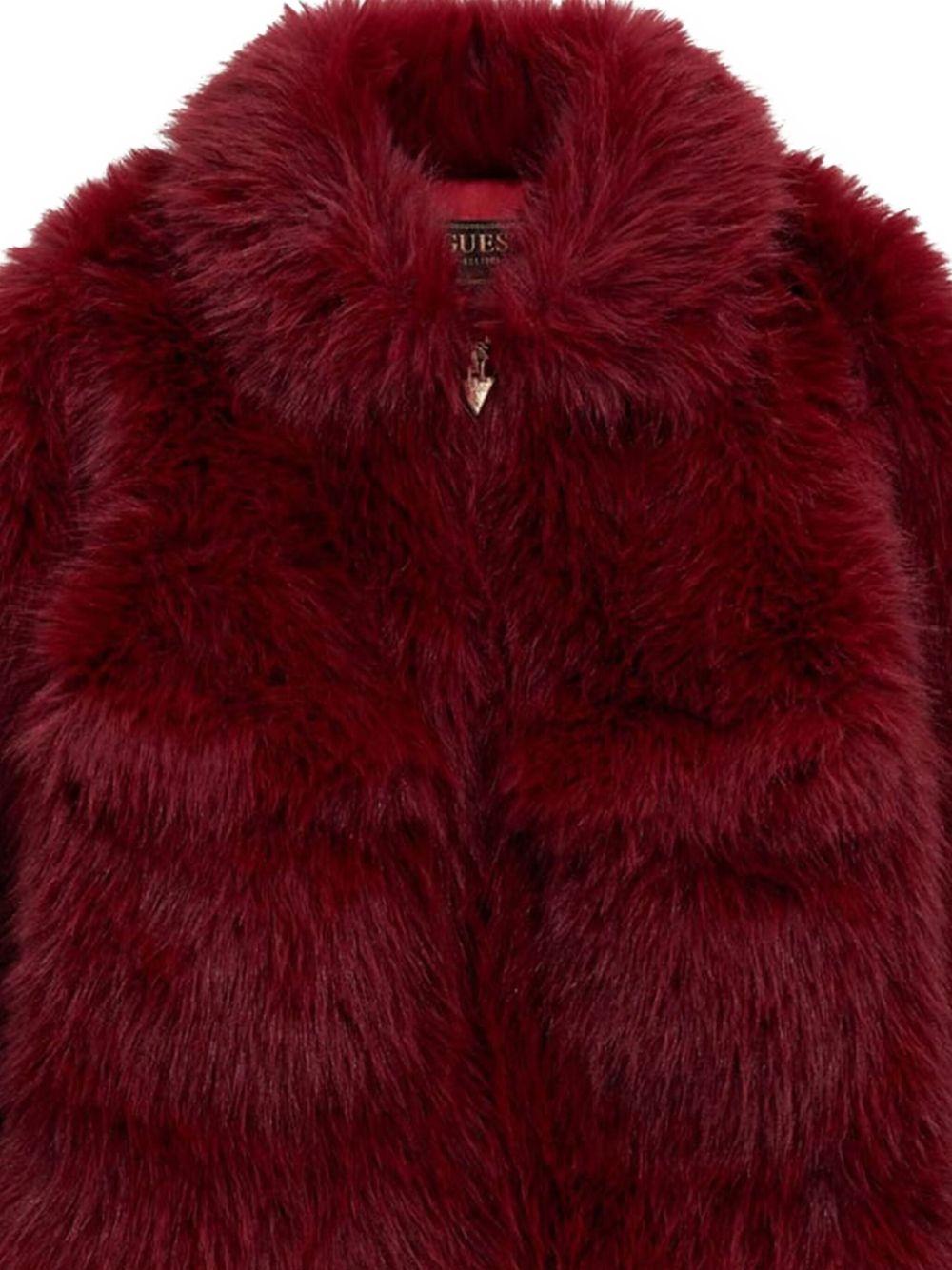 guess giubbino in ecopelliccia con scritta logo J5BL02WHH10G5A9 guess