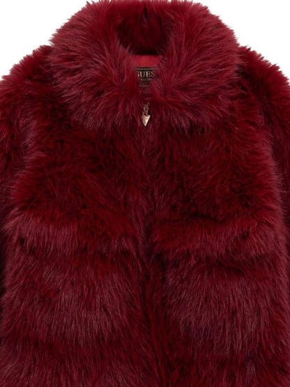 guess giubbino in ecopelliccia con scritta logo J5BL02WHH10G5A9 guess