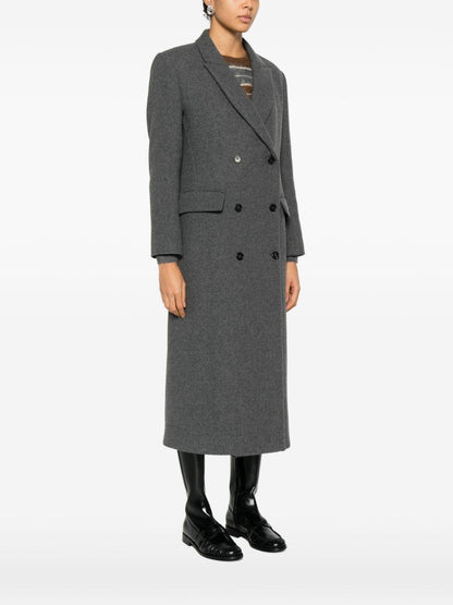 jucca cappotto lungo doppiopetto tessuto spigato J4256060/14009 jucca