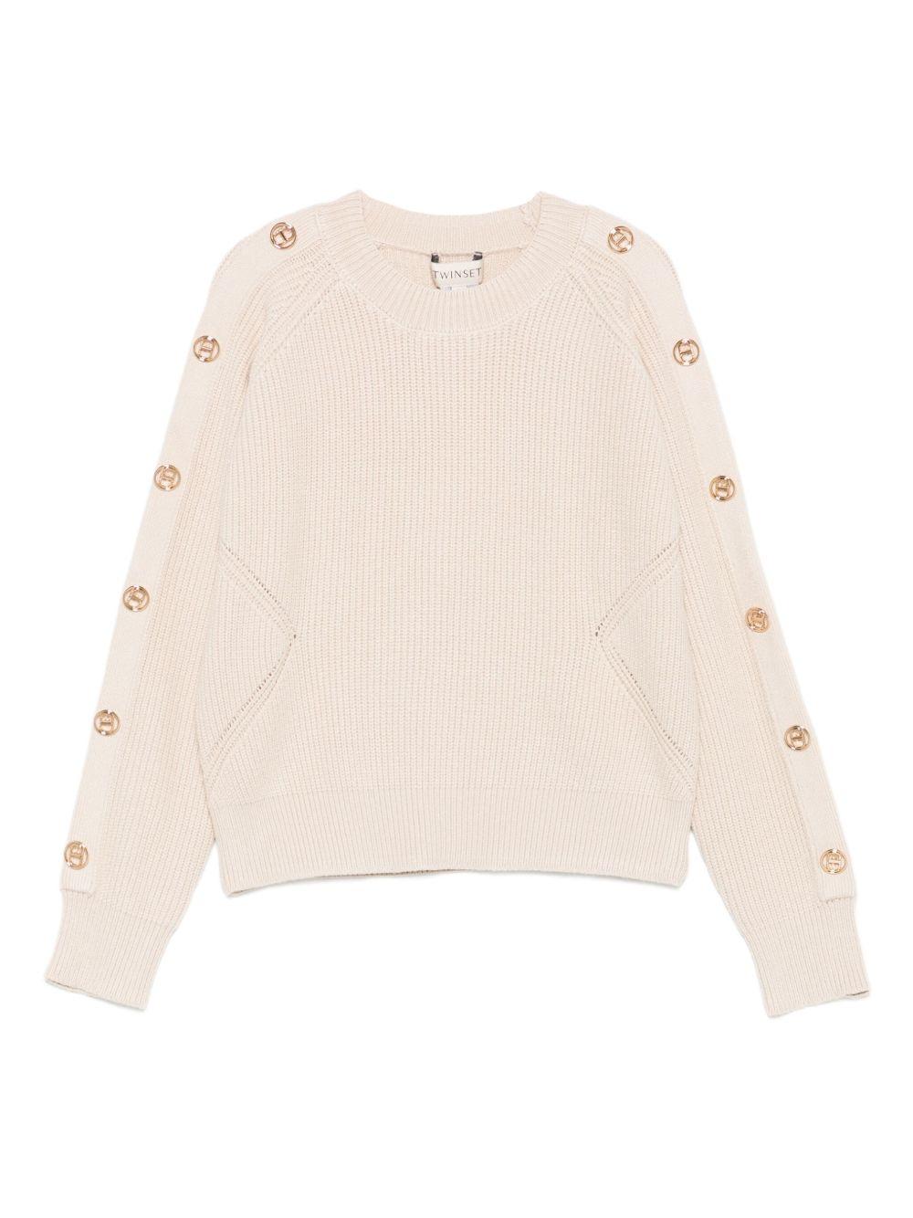 twin set lupetto in maglia a costina 252GJ306110884 Twin set