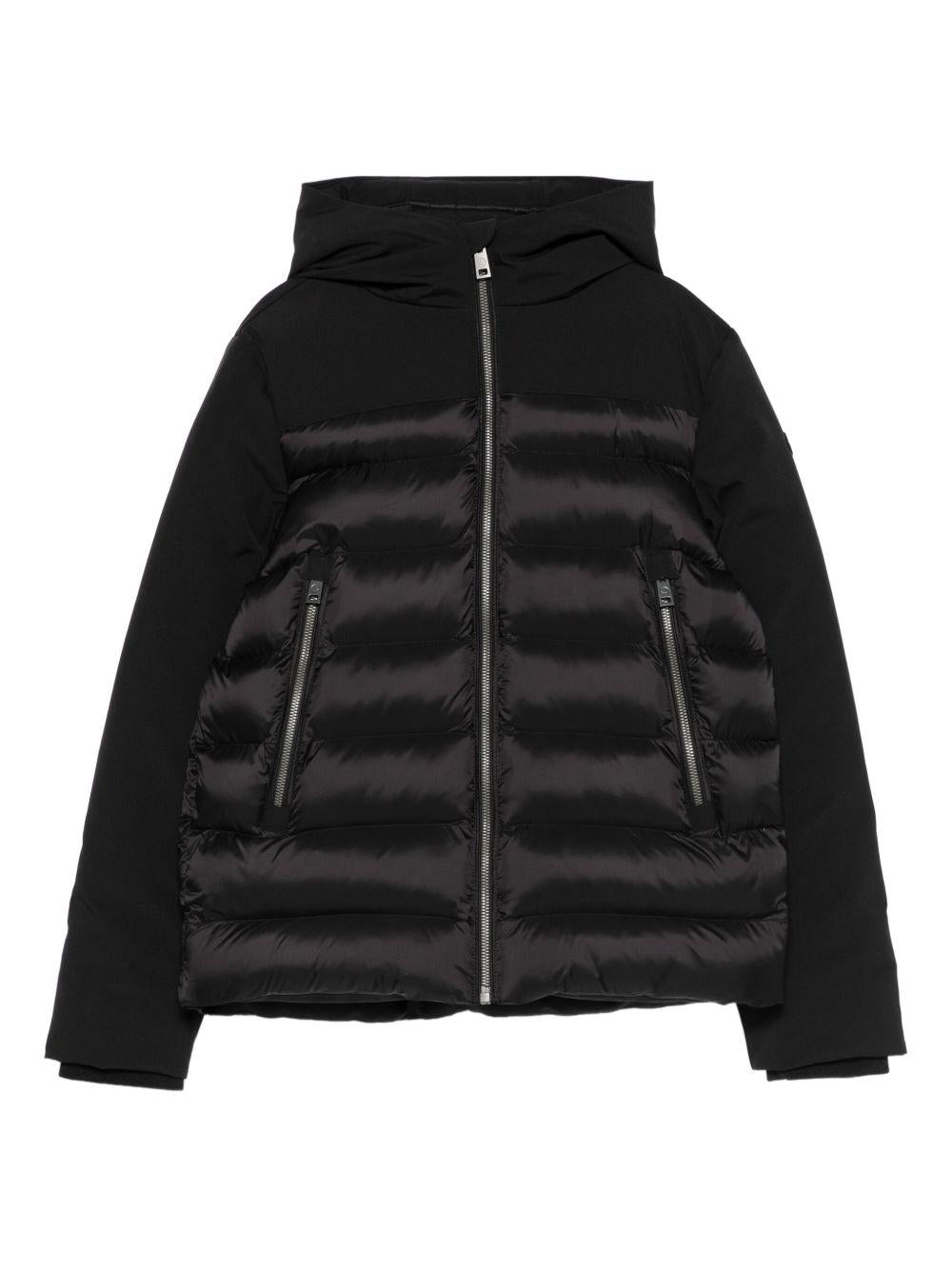 canadiens piumino con cappuccio in vera piuma ecologica CAP01485BLK CANADIENS