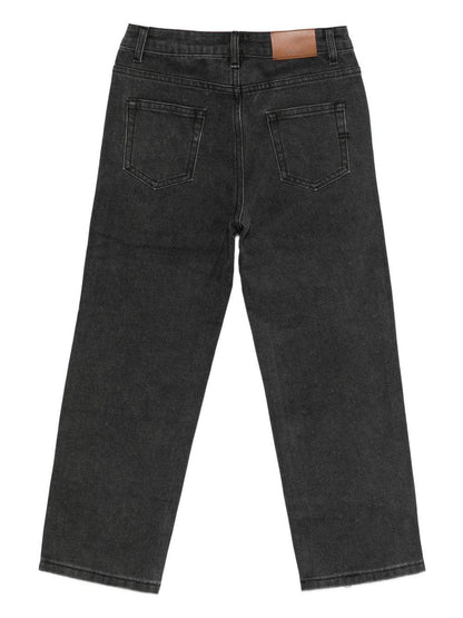 vicolo denim regular con strass neri sul davanti 3141PD00203NE vicolo