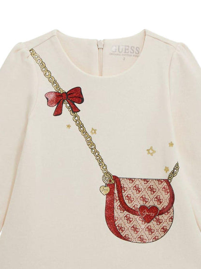 guess abito felpa con borsetta stampata K5BK21KAD74G012 guess