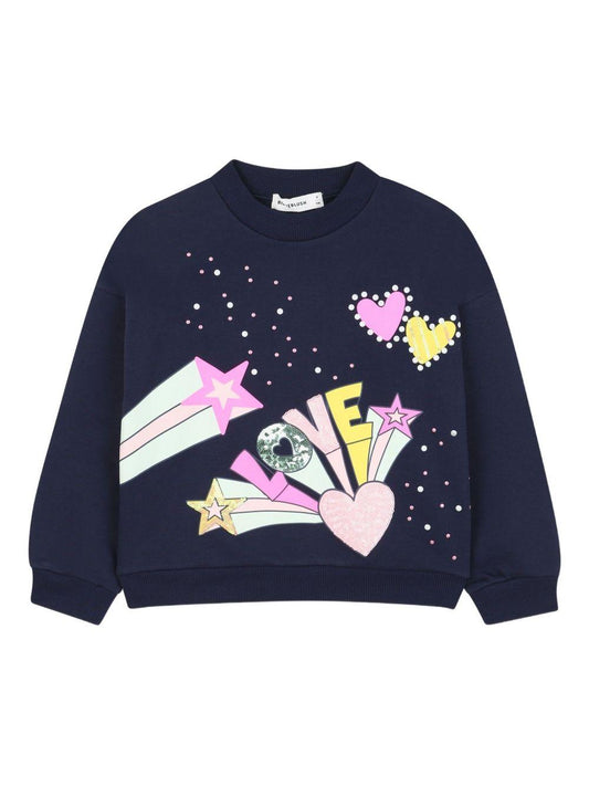 billieblush felpa girocollo con stampe e pailettes U2160385T Billieblush