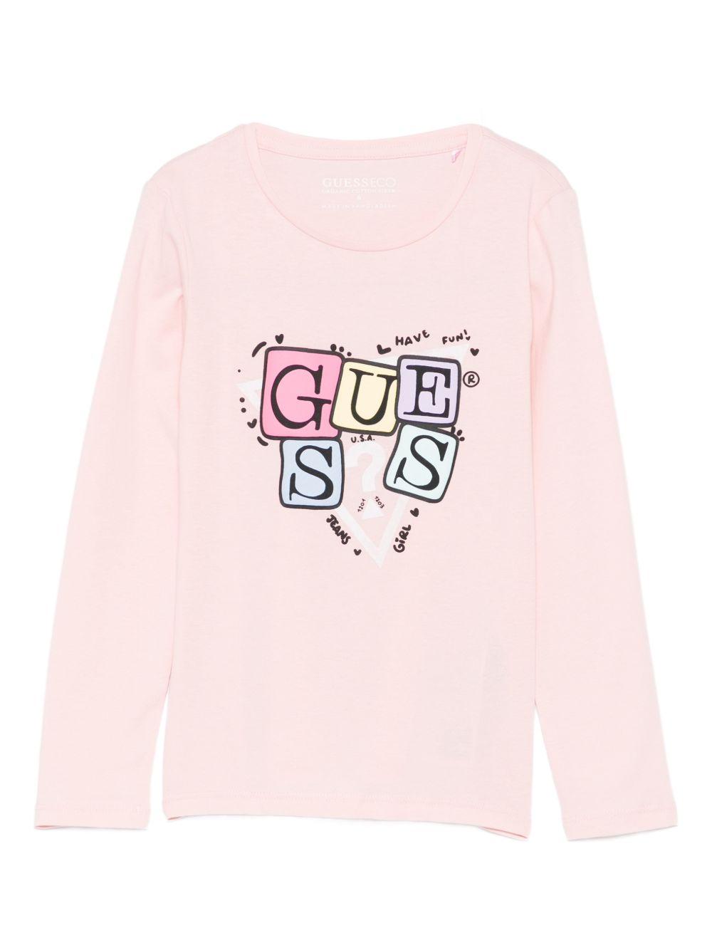 guess tshirt con scritte patch logo K5YI07K6YW4G65U guess