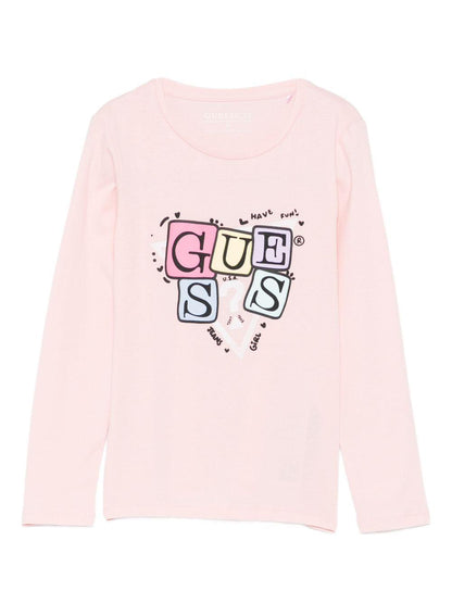 guess tshirt con scritte patch logo K5YI07K6YW4G65U guess