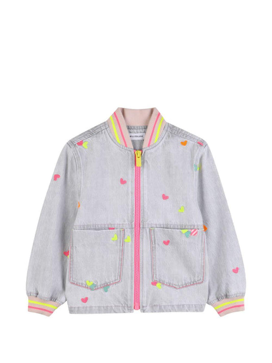 billieblush giacca in denim stampa multicolor 
