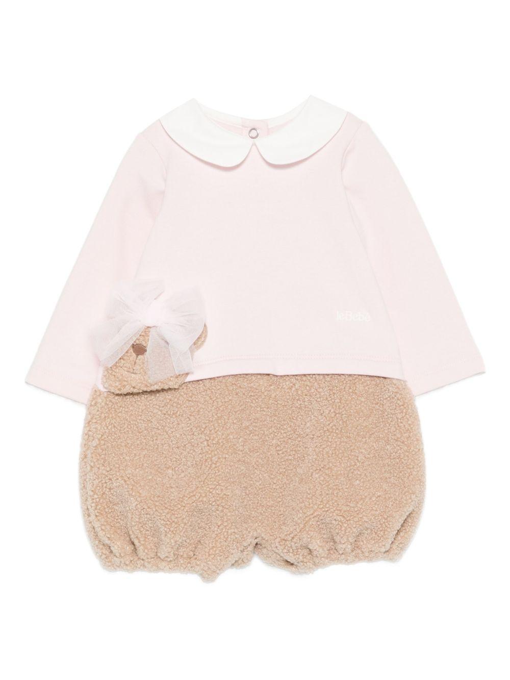 le bebe' pagliaccetto in felpa jersey ed orsetto LBG6036RO LE BEBE'