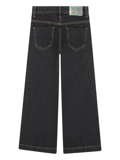 billieblush denim nero gamba larga con applicazioni cuoricini U21340Z21 Billieblush