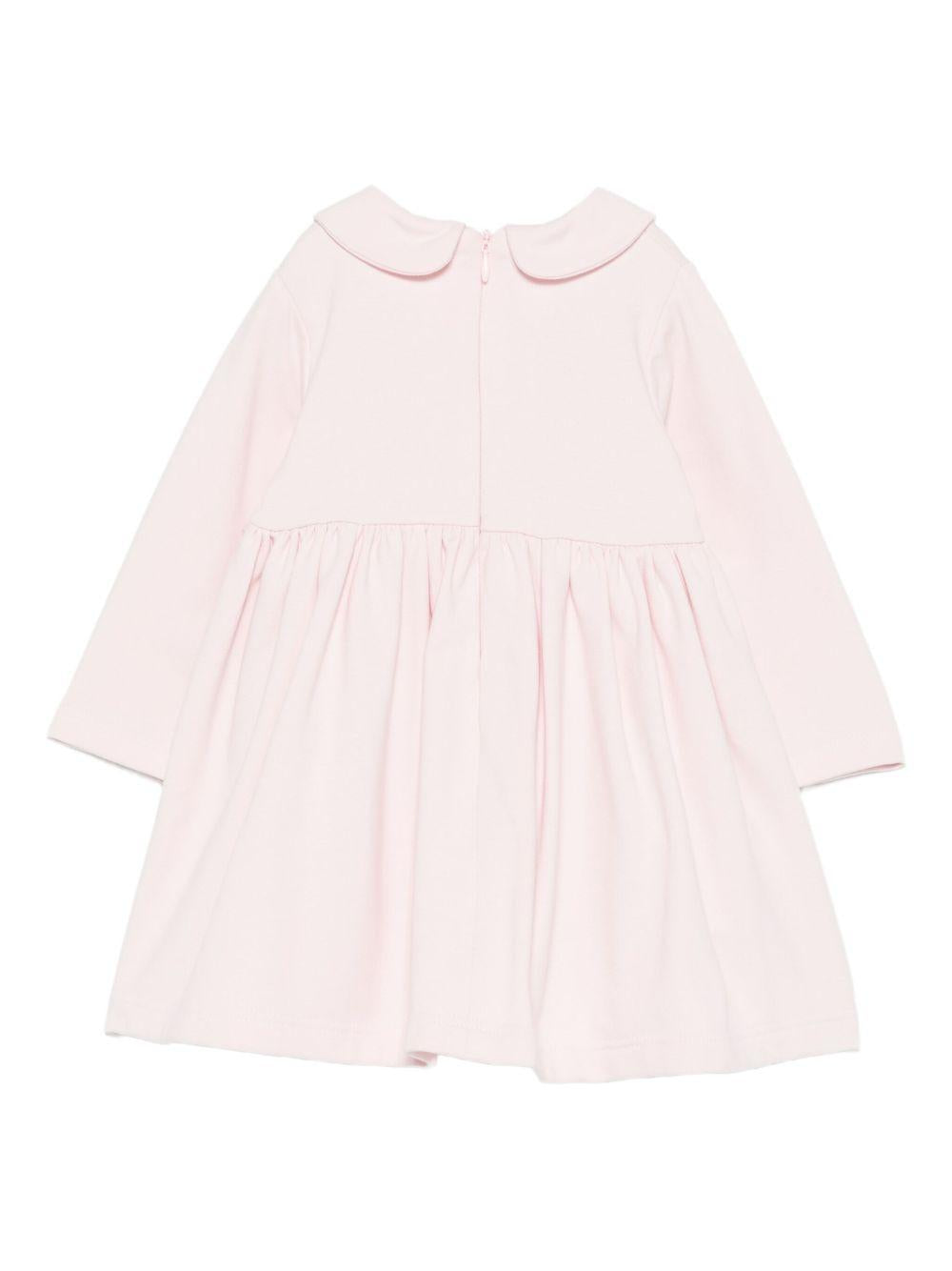 le bebe' abito in felpa jersey con applicazioni fiocchi ed orsetto LBG6020RO LE BEBE'