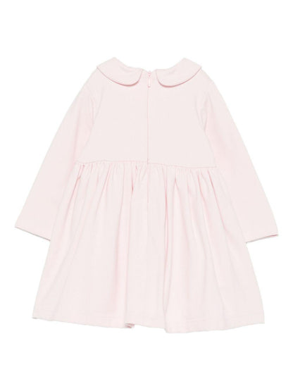 le bebe' abito in felpa jersey con applicazioni fiocchi ed orsetto LBG6020RO LE BEBE'