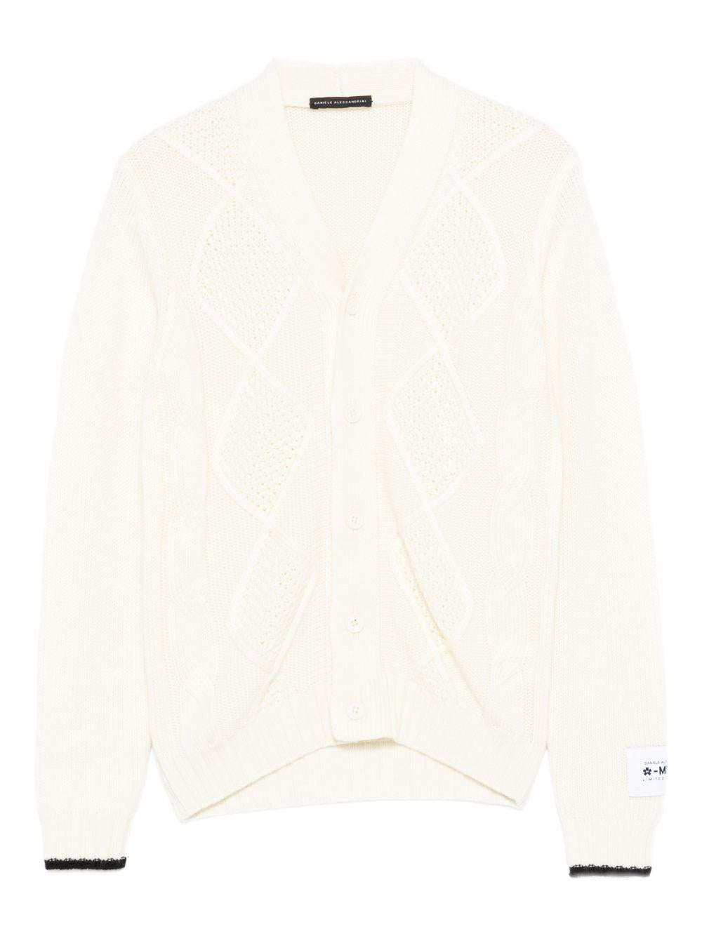 daniele alessandrini cardigan con profili a contrasto 1231W00228LT DANIELE ALESSANDRINI