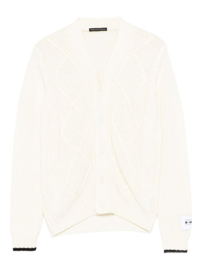 daniele alessandrini cardigan con profili a contrasto 1231W00228LT DANIELE ALESSANDRINI