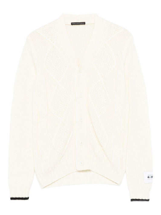 daniele alessandrini cardigan con profili a contrasto 1231W00228LT DANIELE ALESSANDRINI