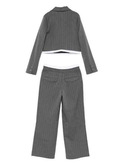 guess giacca corta doppiopetto con pantalaccio gessato J5BN00W3150S92W guess