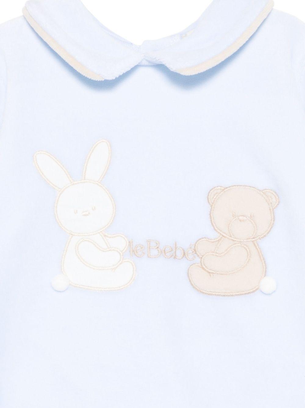 le bebe' completo in ciniglia con orsetto e coniglio LBB5066CE LE BEBE'