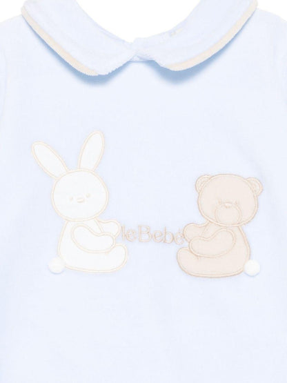 le bebe' completo in ciniglia con orsetto e coniglio LBB5066CE LE BEBE'