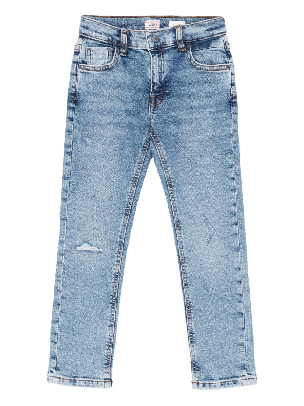 guess denim chiaro slim fit con rotture N5YA00D5QY0KMMRB guess