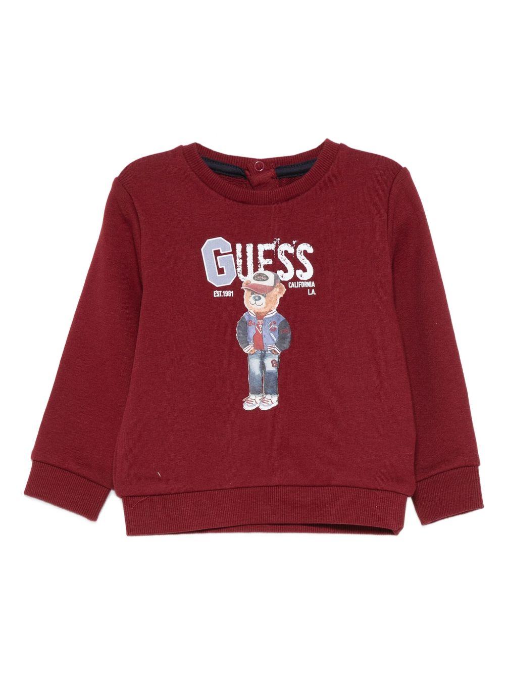guess felpa garzata con stampa orsetto N5YQ05KAD74BG577 guess