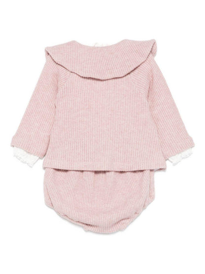 la stupenderia coulotte e cardigan in maglia con body collo ricamato TBCT08M06PINCCI La Stupenderia
