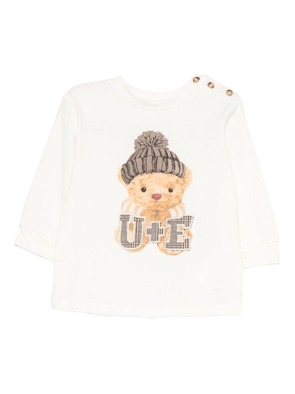 miss grant tshirt manica lunga con orsetto con cappello UEM0638BI Miss Grant