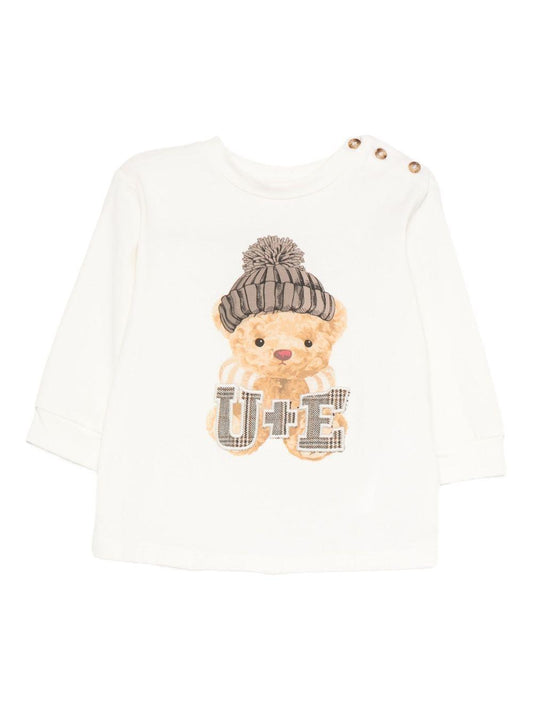 miss grant tshirt manica lunga con orsetto con cappello UEM0638BI Miss Grant