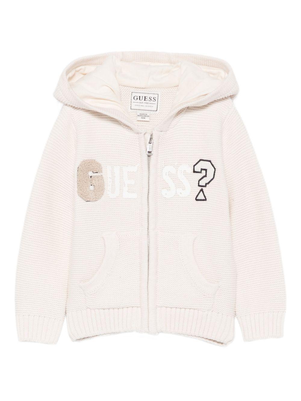 guess cardigan con cappuccio e zip con scritta patch logo I5YR00Z2NN0G9L9 guess