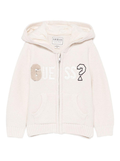 guess cardigan con cappuccio e zip con scritta patch logo I5YR00Z2NN0G9L9 guess