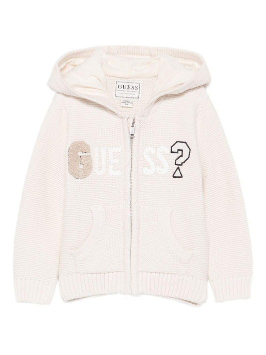 guess cardigan con cappuccio e zip con scritta patch logo I5YR00Z2NN0G9L9 guess