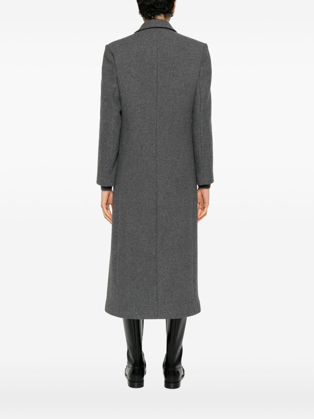 jucca cappotto lungo doppiopetto tessuto spigato J4256060/14009 jucca