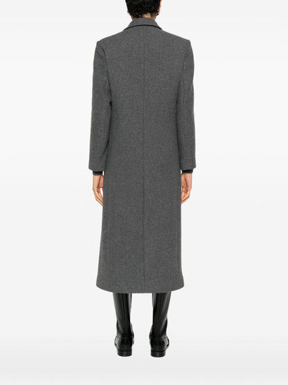 jucca cappotto lungo doppiopetto tessuto spigato J4256060/14009 jucca