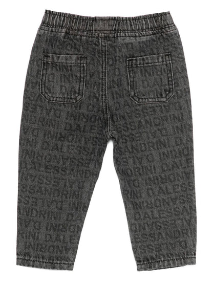 daniele alessandrini denim multilogo con elastico in vita 1291PD00091GR DANIELE ALESSANDRINI