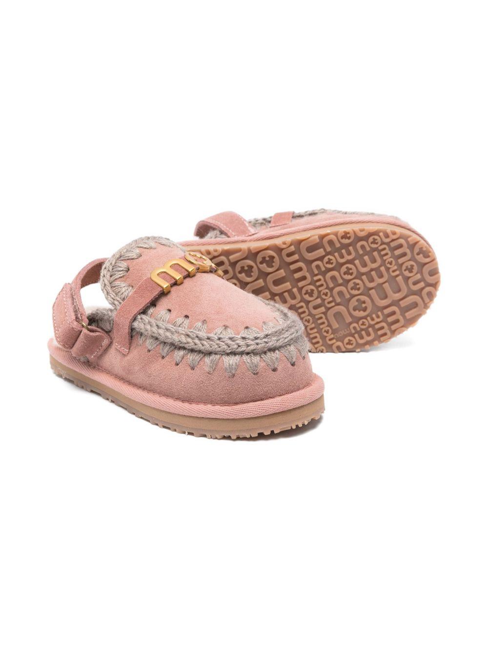 mou kids slipper with back strap MU.FK161001ADKPIN Mou Kids