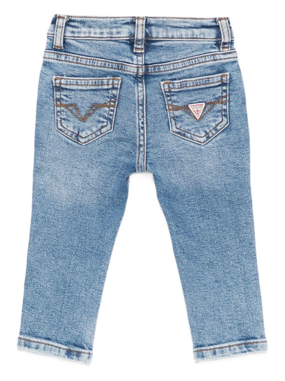 guess denim chiaro slim fit con rotture N5YA00D5QY0MMRB guess