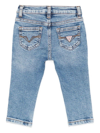 guess denim chiaro slim fit con rotture N5YA00D5QY0MMRB guess