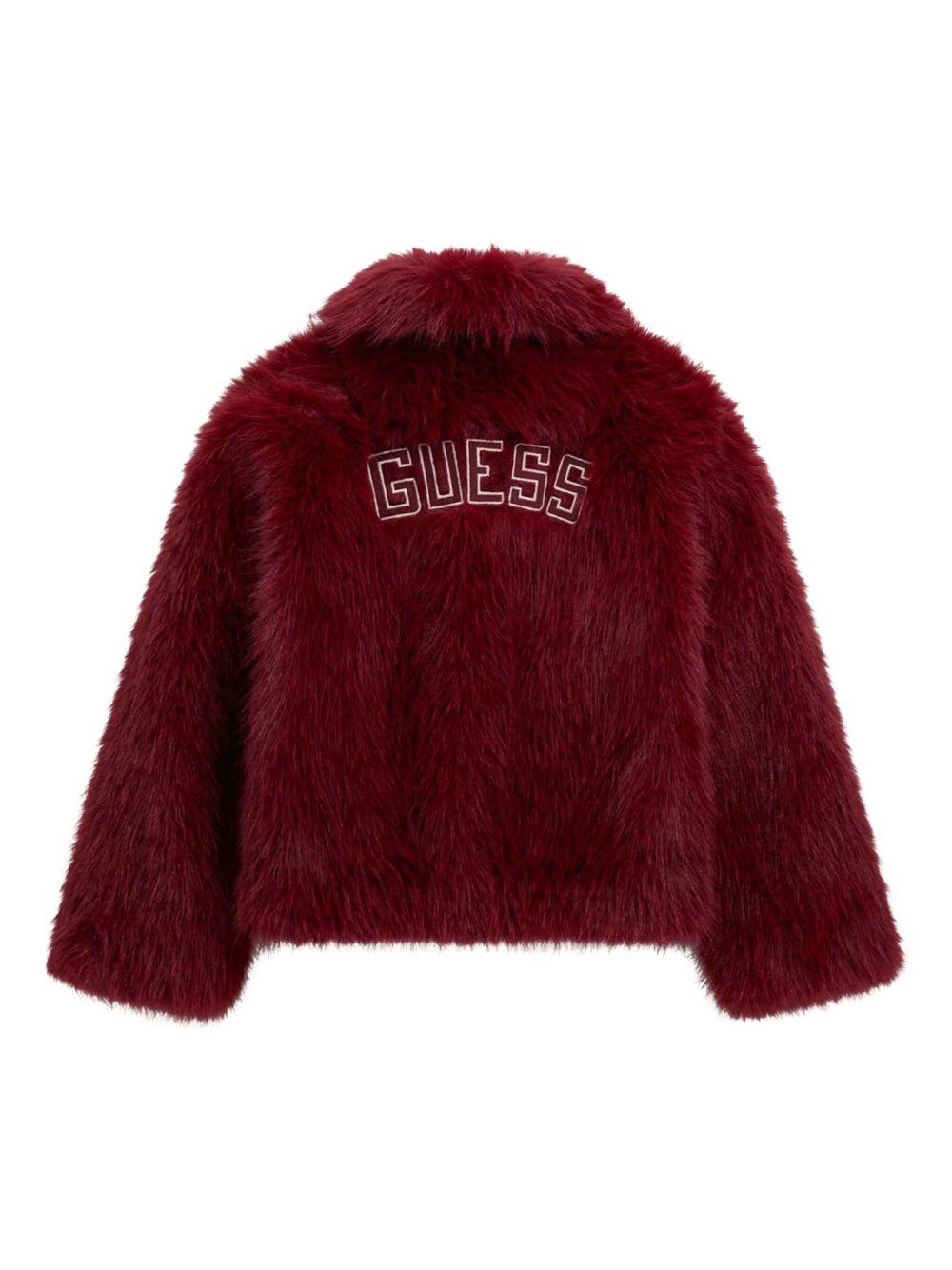 guess giubbino in ecopelliccia con scritta logo J5BL02WHH10G5A9 guess