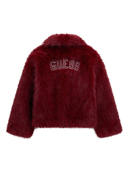 guess giubbino in ecopelliccia con scritta logo J5BL02WHH10G5A9 guess