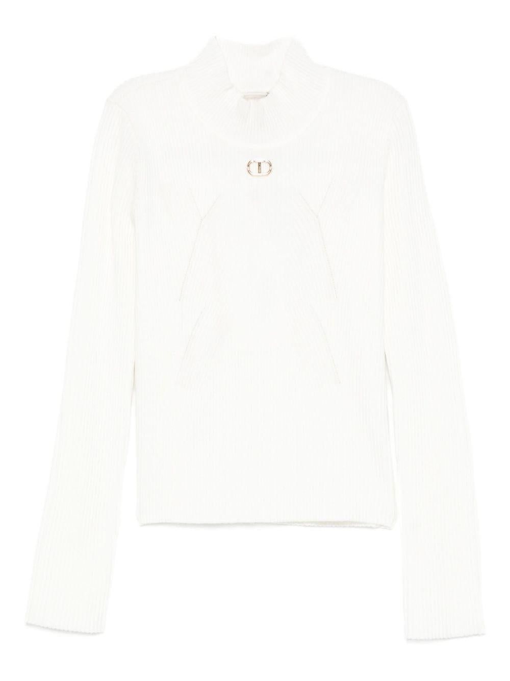 twin set lupetto in maglia a costina 252GJ304200526 Twin set