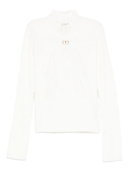 twin set lupetto in maglia a costina 252GJ304200526 Twin set