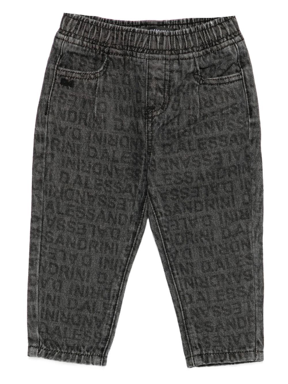 daniele alessandrini denim multilogo con elastico in vita 1291PD00091GR DANIELE ALESSANDRINI