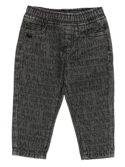 daniele alessandrini denim multilogo con elastico in vita 1291PD00091GR DANIELE ALESSANDRINI