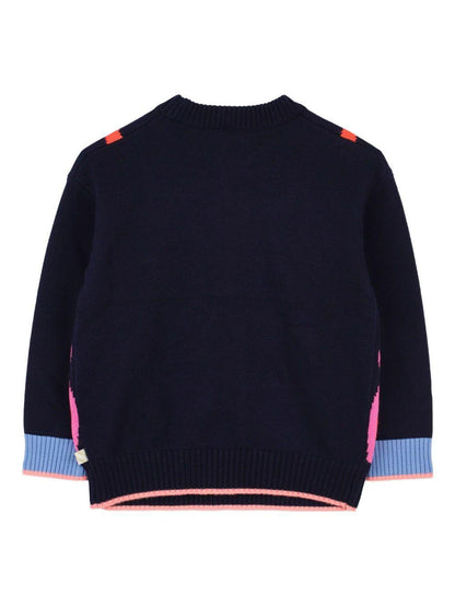 billieblush pull girocollo multicolor disegno farfalla con borchiette U2136885T Billieblush