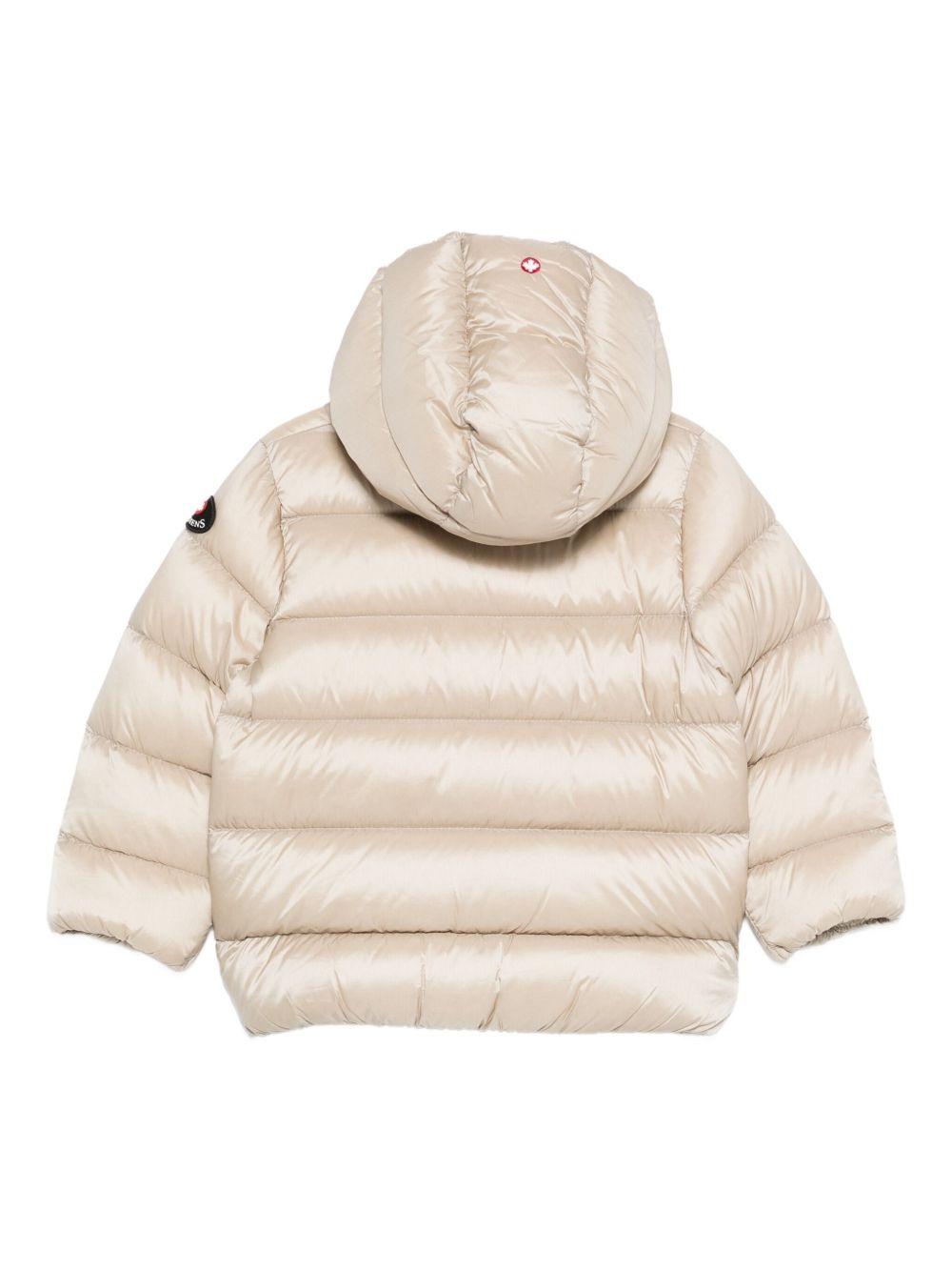 canadiens piumino con cappuccio in vera piuma ecologica elastico in vita con ecopelliccia in tinta all'interno CAP0279PK CANADIENS