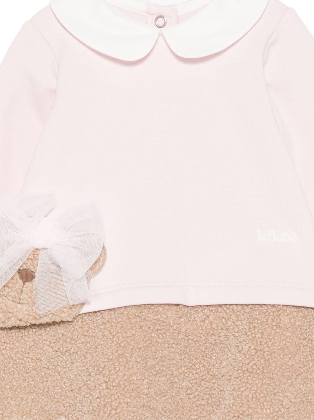 le bebe' pagliaccetto in felpa jersey ed orsetto LBG6036RO LE BEBE'