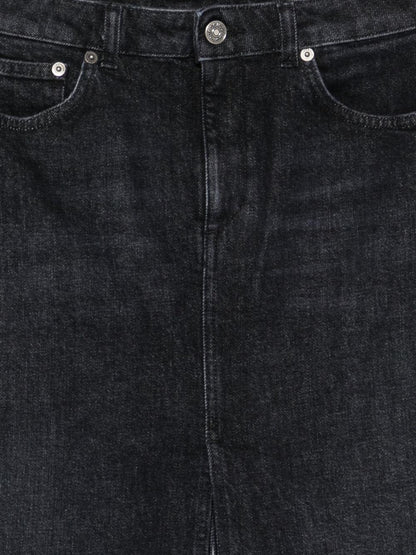 dondup gonna longuette in denim con spacchi centrale DFGO020N000 DONDUP