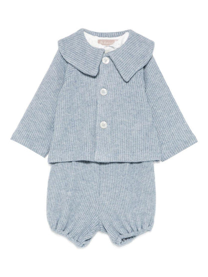 la stupenderia coulotte e cardigan in maglia con body collo ricamato TBCT07M07AZZCEL La Stupenderia