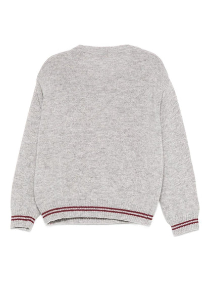 le bebe' maglioncino girocollo con orsetto LBB5160GR LE BEBE'