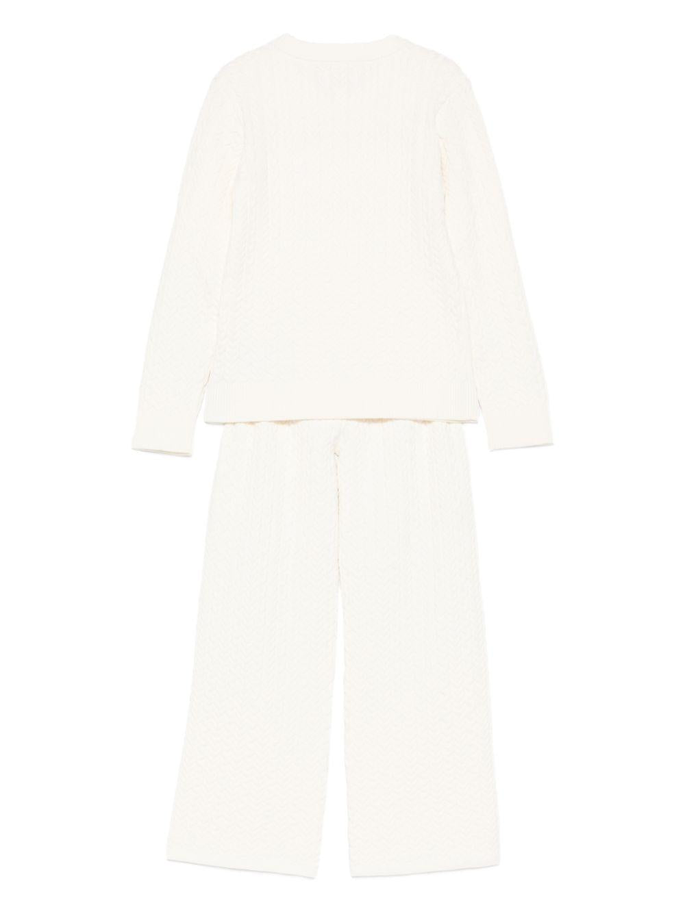 guess maglia girocollo con scritta ricamo logo e leggins in maglia a treccia K5YR04Z3OI0G012 guess