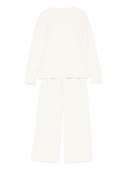 guess maglia girocollo con scritta ricamo logo e leggins in maglia a treccia K5YR04Z3OI0G012 guess